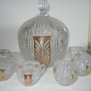 Anne Hutte Bleikristal Punch bowl set.